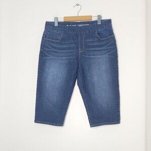 R Jeans Blue Cotton Blend Shorts The Original Comfort Crop Skinny Jean Size 32P